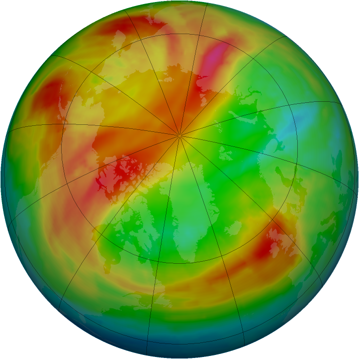 Arctic ozone map for 08 February 2014